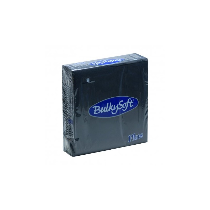 1440 SERVIETTES POINT A POINT 38X38 NOIRES