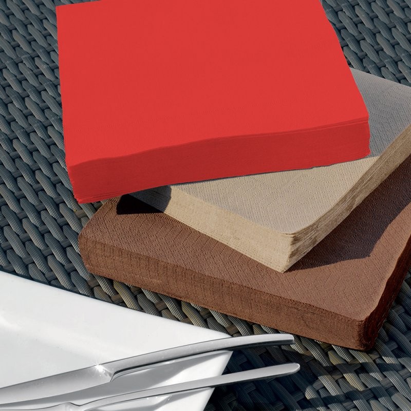 2400 SERVIETTES OUATE 2 PLIS 38 X 38 ROUGE