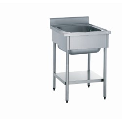 Plonge adossée 1 bac avec étagère