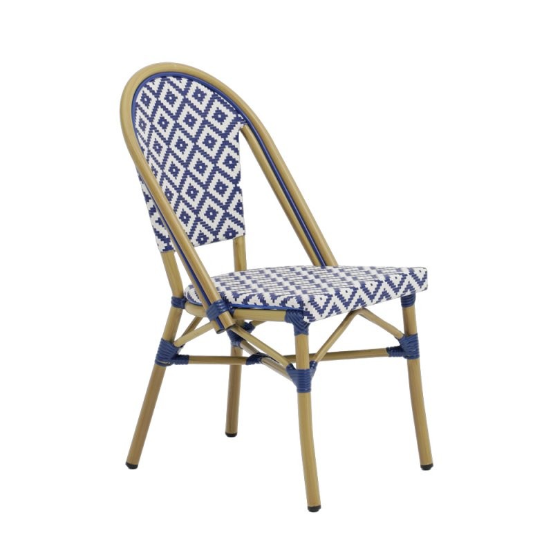 CHAISE BALI BLEU ET BLANCHE