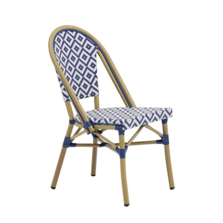 CHAISE BALI BLEU ET BLANCHE