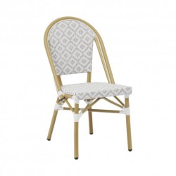 CHAISE BALI GRISE ET BLANCHE