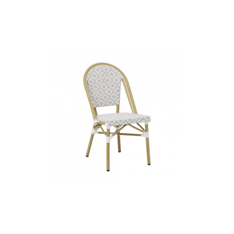 CHAISE BALI GRISE ET BLANCHE