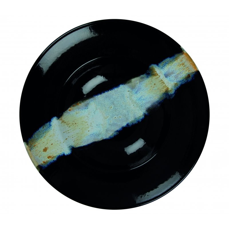 6 ASSIETTES A PATES 27 CM CIRCE NOIR & NACRE