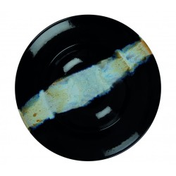 6 ASSIETTES PLATES SANS AILE 27 CM CIRCE NOIR & NACRE