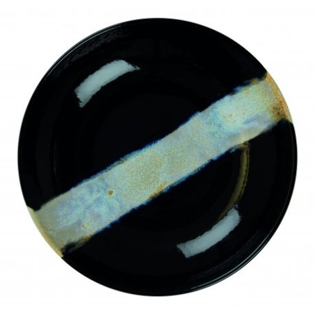6 ASSIETTES CREUSES 25 CM CIRCE NOIR & NACRE