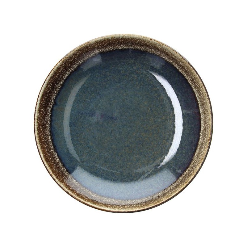 6 ASSIETTES CREUSES CM 26 BLOOM BLUE AND BROWN