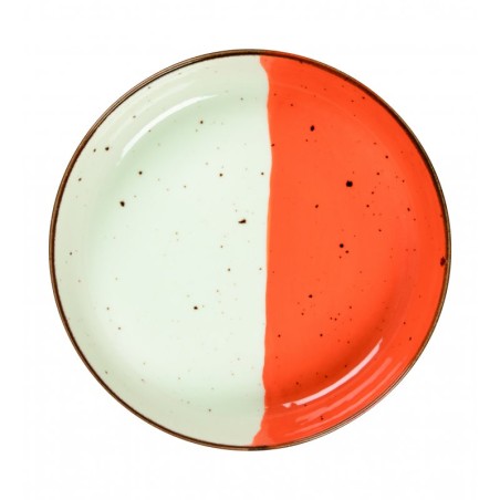 6 BOLS 13 CM HELIOS BLANC IVOIRE & ORANGE