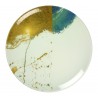 ASSIETTE PLATE SANS AILE 27 CM DIONYSOS BLANC BLEU & OR
