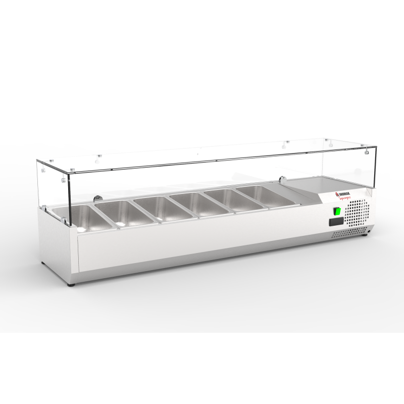 VITRINE REFRIGEREE GN 1/3. 150 X 40 DESSUS EN VERRE