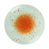 6 ASSIETTES PLATES SANS AILE 21 CM HERMES ORANGE & BLANC