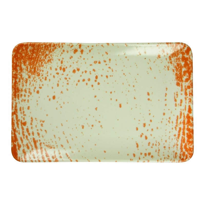 6 ASSIETTES RECTANGULAIRES 30X20 CM PAN ORANGE