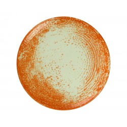 6 ASSIETTES PLATES SANS AILES 21 CM PAN ORANGE