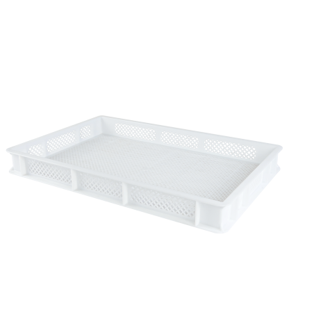CAISSE FINEMENT AJOUREE 600 X 400 X 70 MM 12 L - BLANC