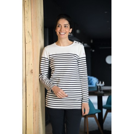 T-SHIRT FEMME ANCRE RAYE MARINE T1