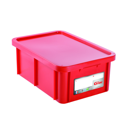 Bac alimentaire 35L rouge avec couvercle