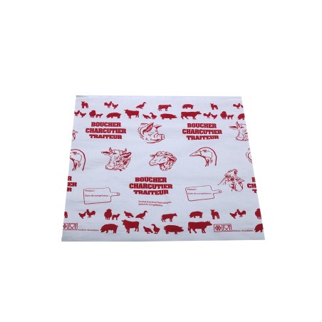 1000 POCHETTES PAPIERS BOUCHERIE FERMETURES ADHESIVES 250X250/1000