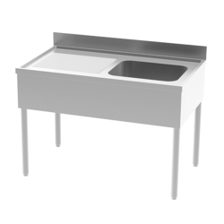 Plonge adossée sans étagère 1 bac