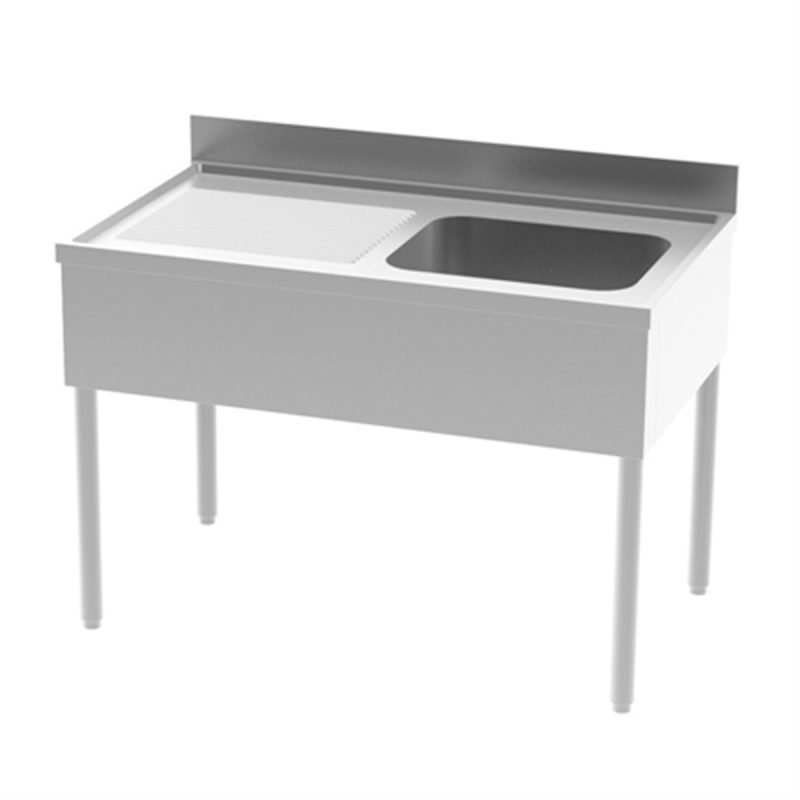 Plonge adossée sans étagère 1 bac