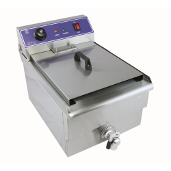 Friteuse électrique à poser avec robinet capacité 10 litres