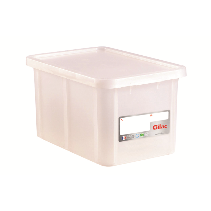 Bac alimentaire 55L blanc avec couvercle