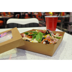 BOITE SALADE KRAFT 16X16X5CM