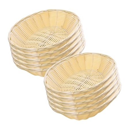 CORBEILLE RONDE 21.5CM ROTIN PLASTIQUE