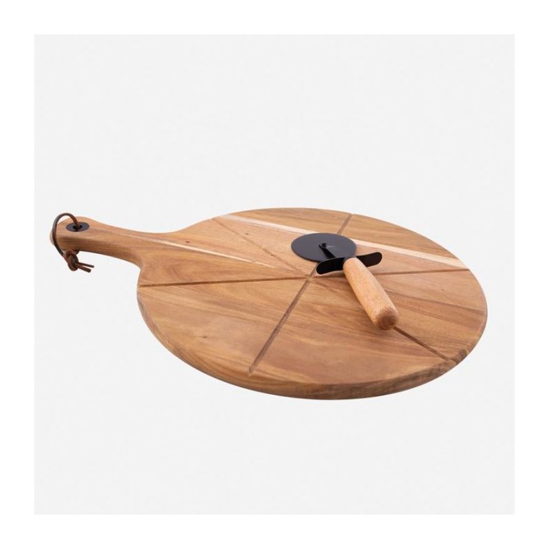 Planche de présentation et roulette à pizza