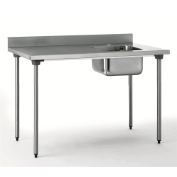TABLE INOX DU CHEF CHR ADOSSEE BAC A DROITE