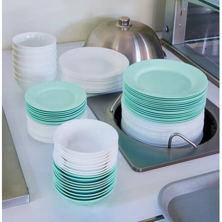 24 ASSIETTES PLATES NOVA AQUITANA TURQUOISE 22.5CM