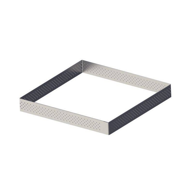 CERCLE CARRE PERFORE INOX L 8 CM HT