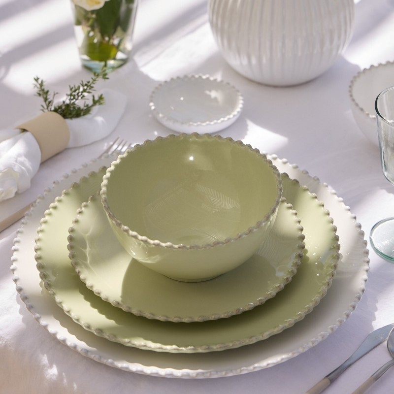 6 ASSIETTES SALADES/DESSERTS 22CM PEARL LILLY GREEN