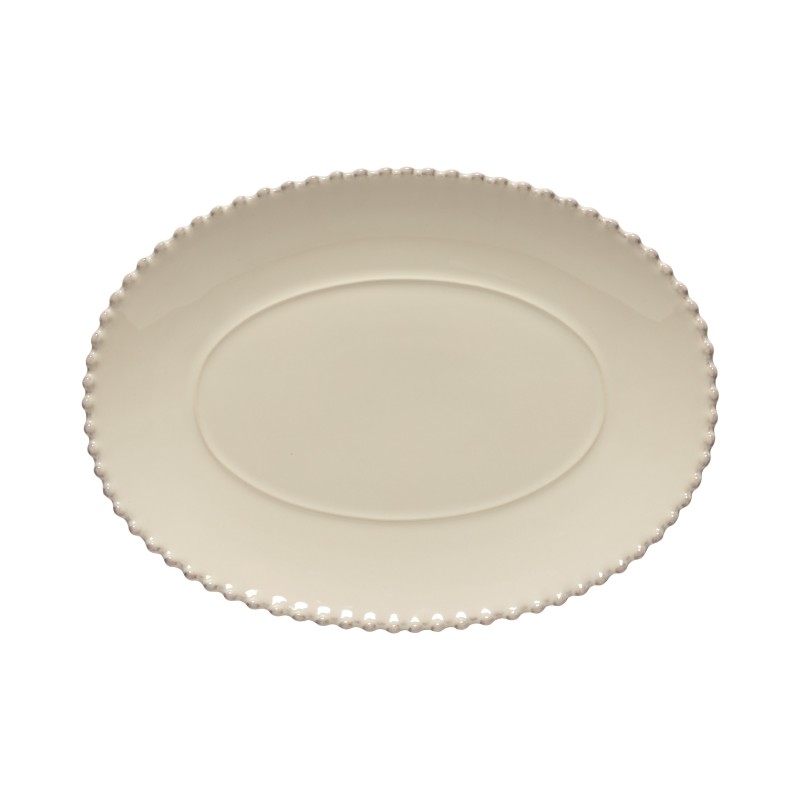 PLATEAU OVALE PEARL CREAM 34 X25X3.5CM