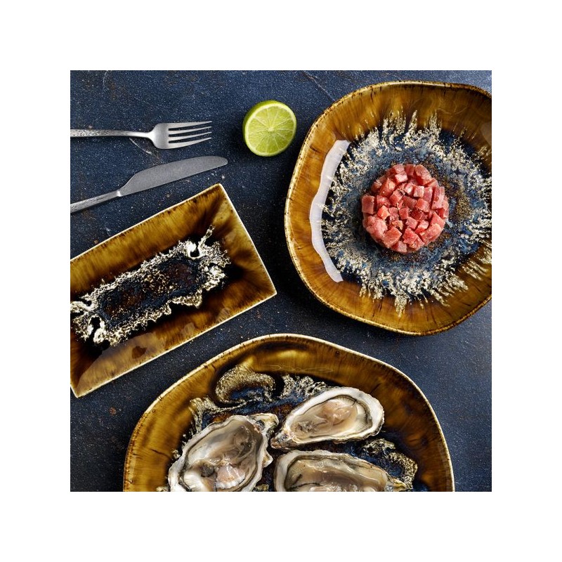 6 ASSIETTES RONDES 33CM REEF OYSTER