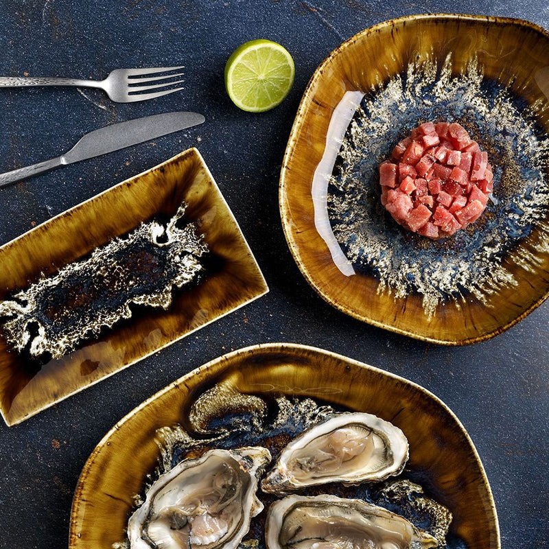 6 ASSIETTES PLATES 28CM REEF OYSTER