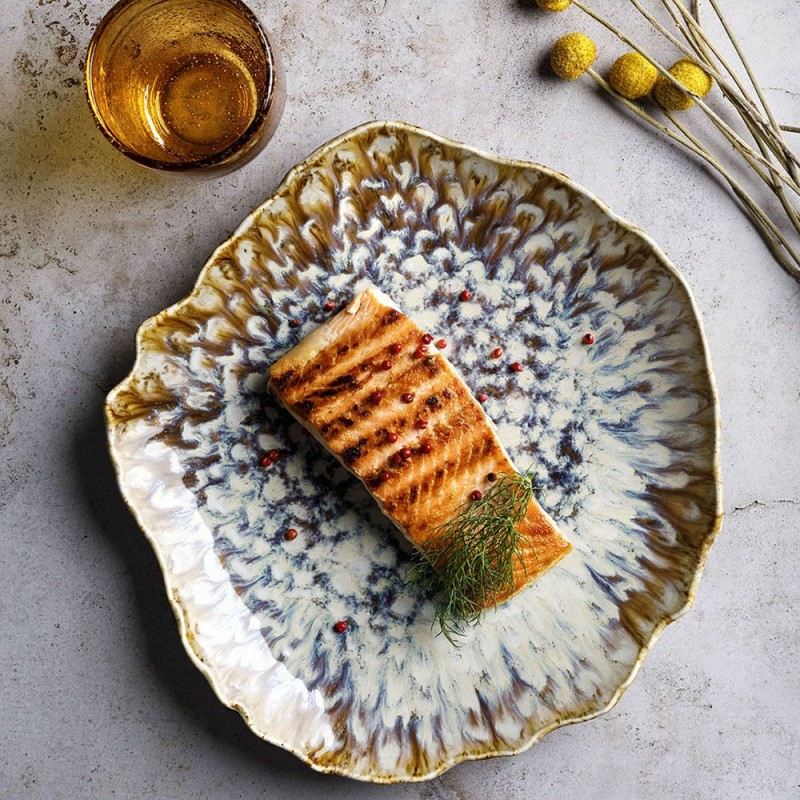 3 ASSIETTES PLATES 29X28CM REEF MARINE