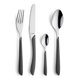 6 CUILLERES DE TABLE PRISMA GRIS ARDOISE