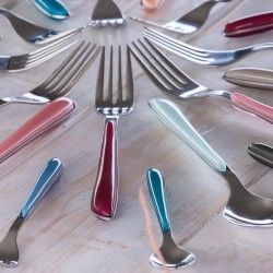 6 FOURCHETTES DE TABLE PRISMA FRAMBOISE