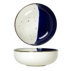 6 BOLS 13 CM POSEIDON BLANC IVOIRE & BLEU