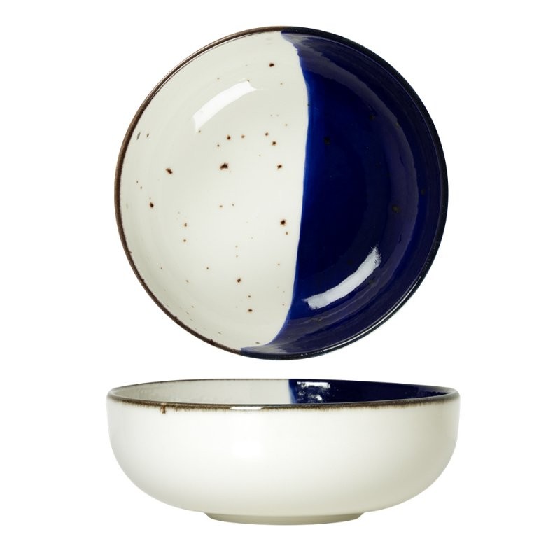 6 BOLS 13 CM POSEIDON BLANC IVOIRE & BLEU