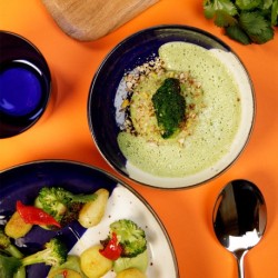 6 BOLS 13 CM POSEIDON BLANC IVOIRE & BLEU