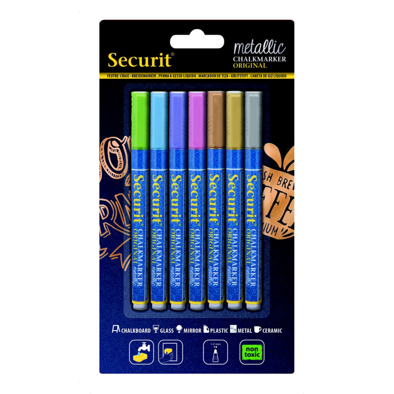 FEUTRE-CRAIE A ENCRE LIQUIDE SECURIT - COLORE X7