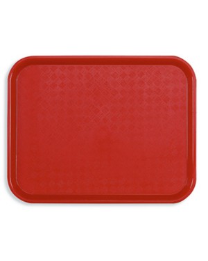 40 PLATEAUX FAST FOOD-ROUGE 46X36CM