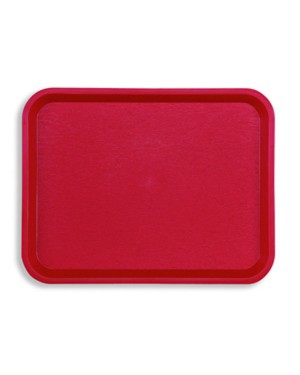 45 PLATEAUX FAST FOOD ROUGES 35 X 27.2 CM