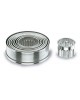 LOT DE 9 DECOUPOIRS RONDS  CANNELES INOX