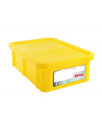 Bac alimentaire 25L jaune avec couvercle