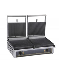 Grill panini rainuré double