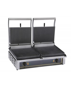Grill panini rainuré double