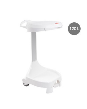 Support de sac rond 120L-Couvercle blanc