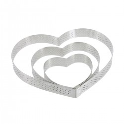 CERCLE À TARTE COEUR INOX PERFORÉ VALRHONA Ø 12CM